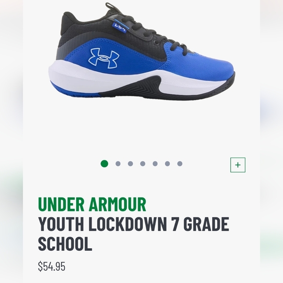 Under Armour Kids' Black and Blue Sneakers - Picture 5 of 5